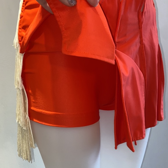 NWT* Orange & Cream Sparkle Fringe Dress - Picture 4 of 8